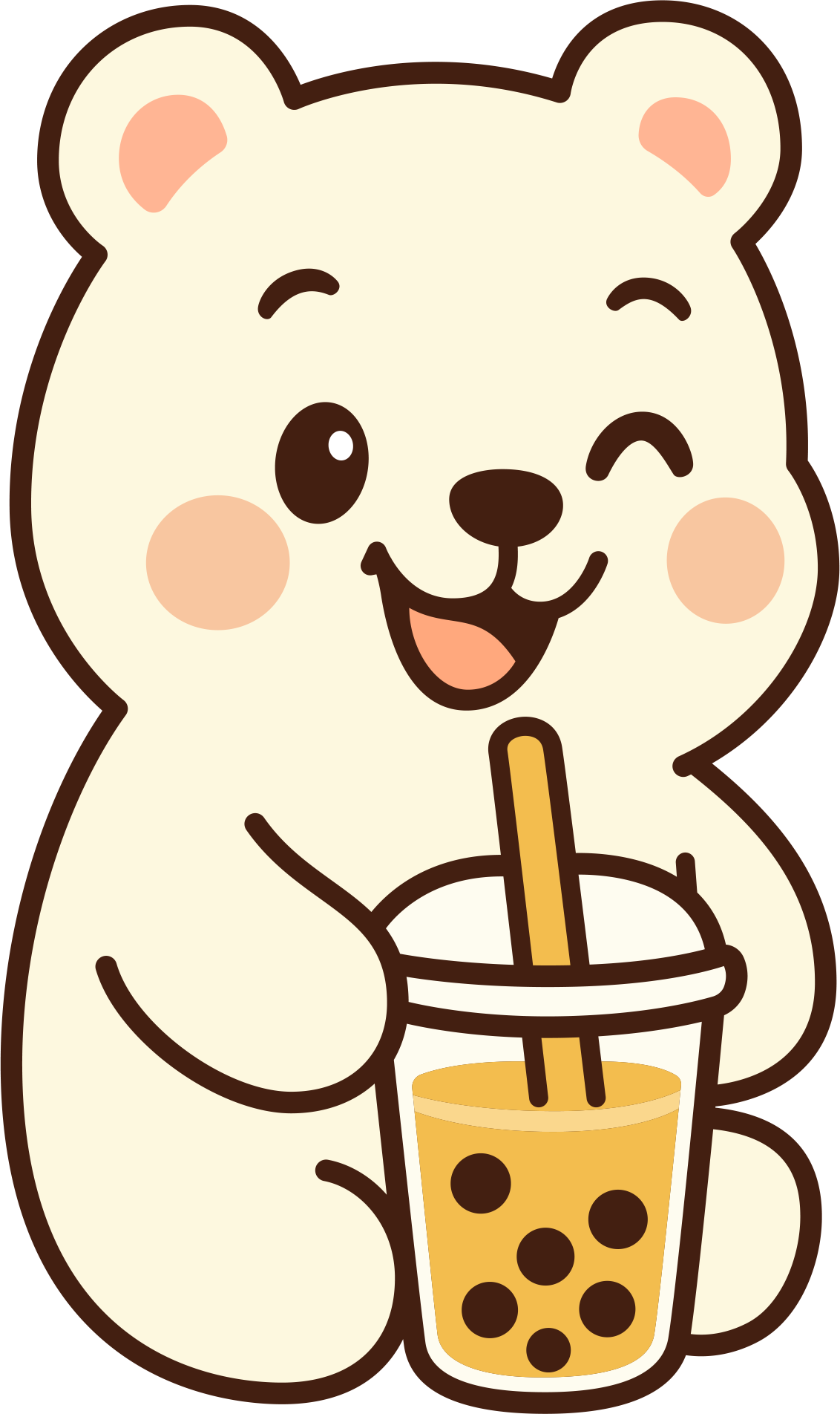 Bubbles with a yellow boba drink