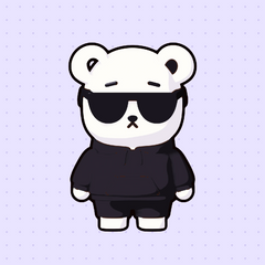 Cool Bear flat keychain